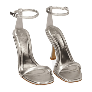 Sandali argento, tacco 10 cm