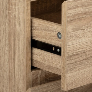 Chiffonier 5 tiroirs effet bois naturel