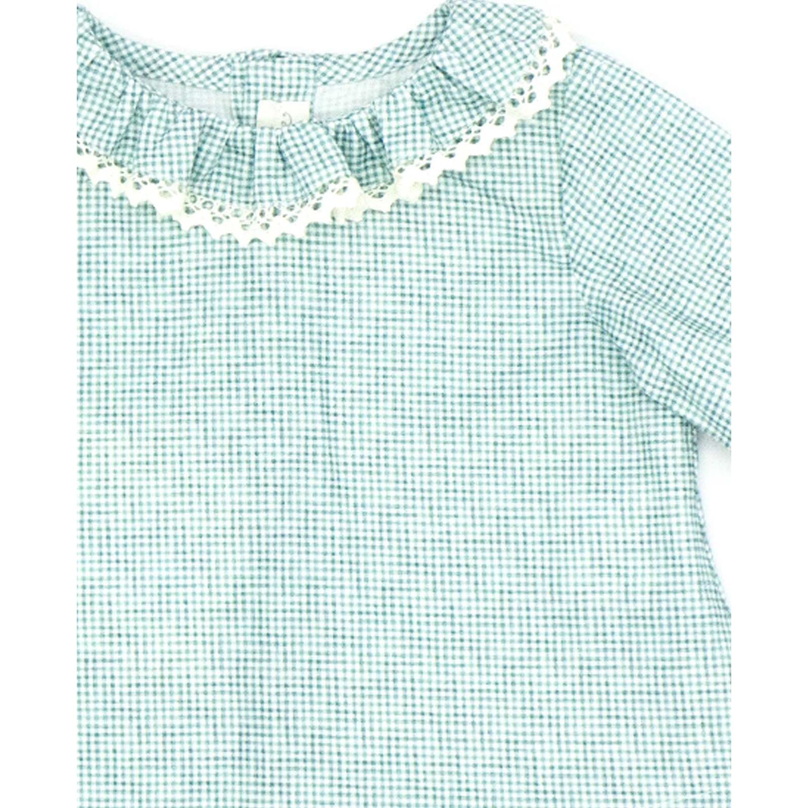 Blusa a cuadros verdes y blancos