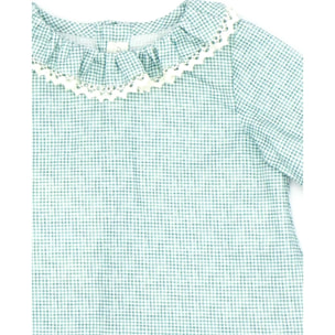 Blusa a cuadros verdes y blancos