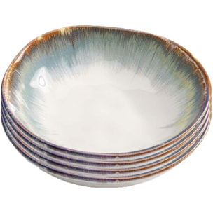 Assiettes creuses Organic 20cm bleues set de 4 Kare Design