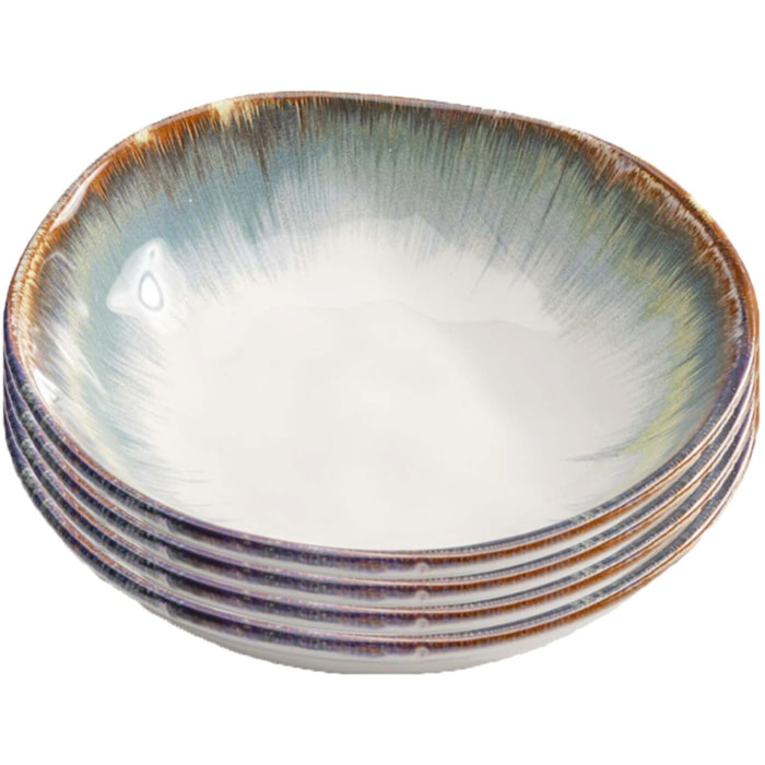 Assiettes creuses Organic 20cm bleues set de 4 Kare Design