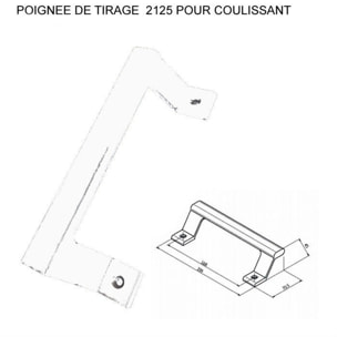 Poignée de tirage ALMA pour coulissant - Ral 9010 Blanc - 2125-9010