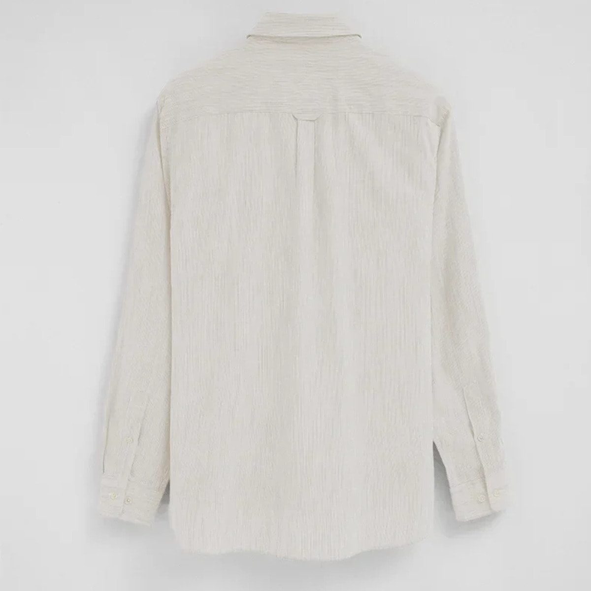 Camicia cotolino a righe beige regular fit con ricamo Polo Club