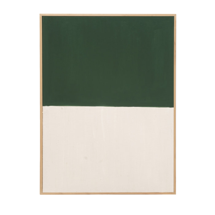 Cuadro verde y blanco decorativo sobre algodón con bastidor de madera pintado artesanalmente con pintura óleo en varias medidas