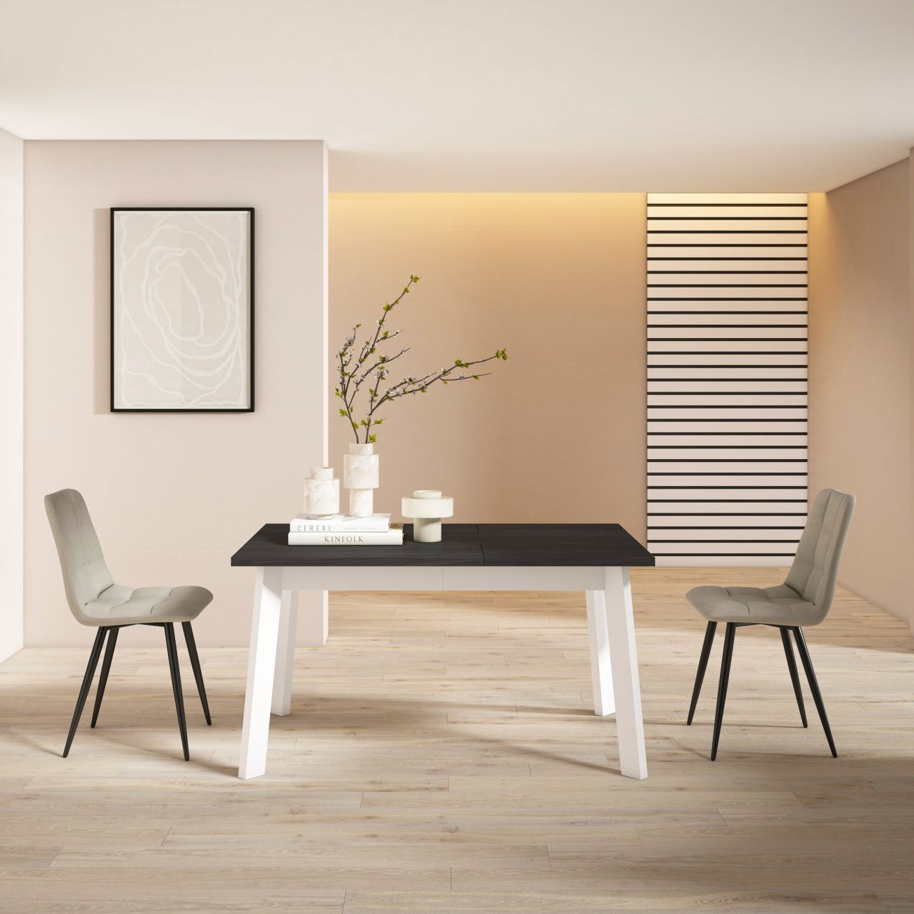 Mesa de comedor Naira 140 Negro Blanco