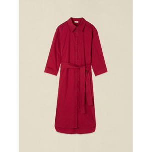 Oltre - Vestido camisero en popelín - Rojo