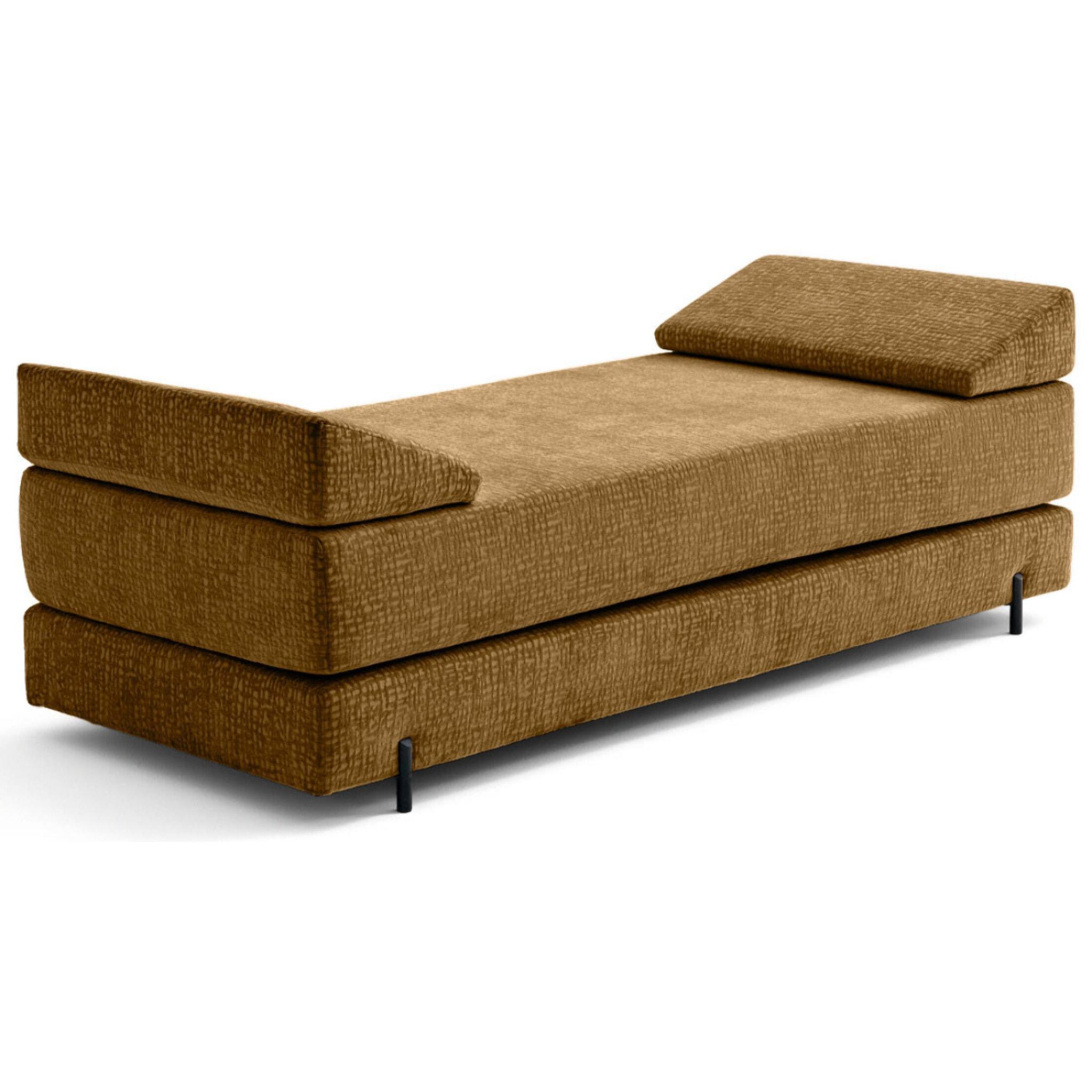 Brescia - banquette 3 places convertible en tissu velours relief - Jaune