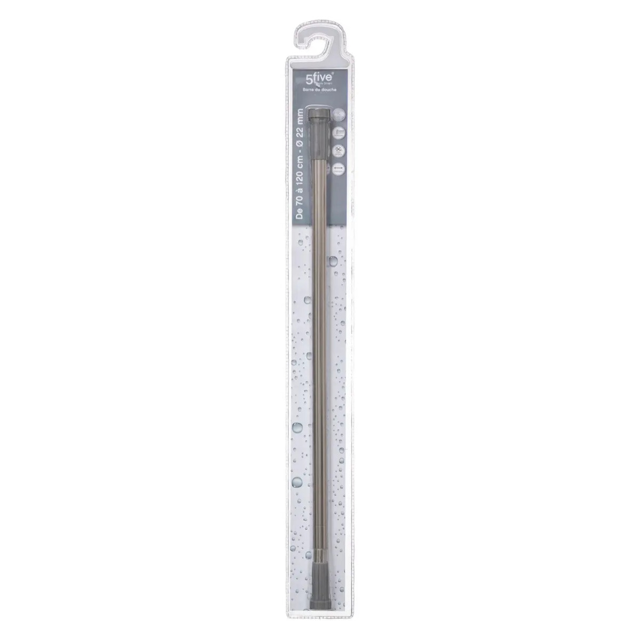 Barre de douche extensible 70x120cm inox