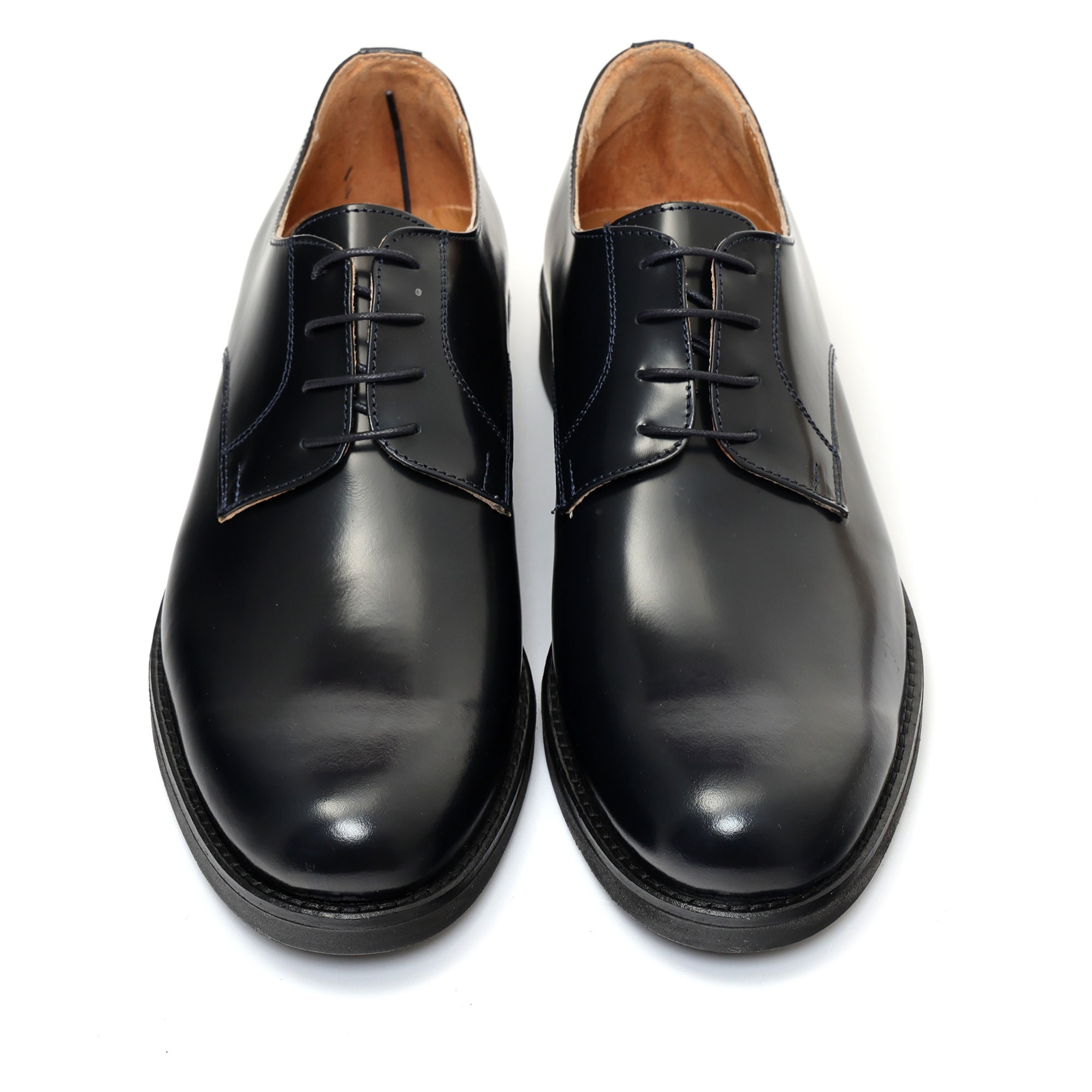 Derby stringate in pelle abrasivato con fondo in gomma