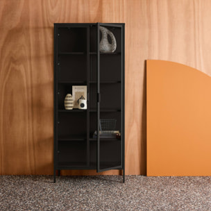 Buffet, vaisselier acier et verre trempé 2 portes 180cm ARKANSAS