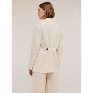 Motivi - Blazer monopetto con martingala - Bianco