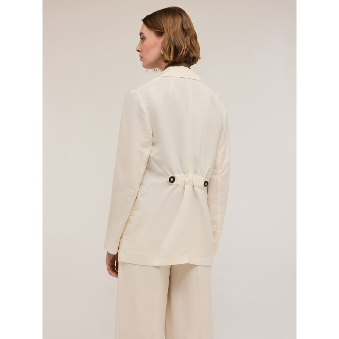 Motivi - Blazer monopetto con martingala - Bianco