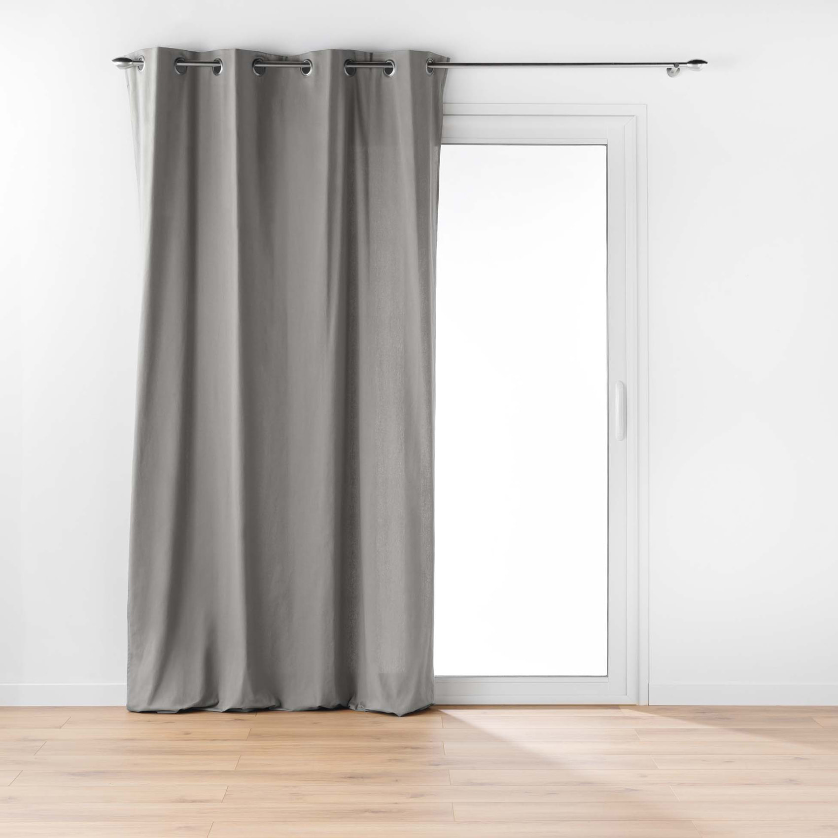 Rideau en poly-coton recyclé - Gris