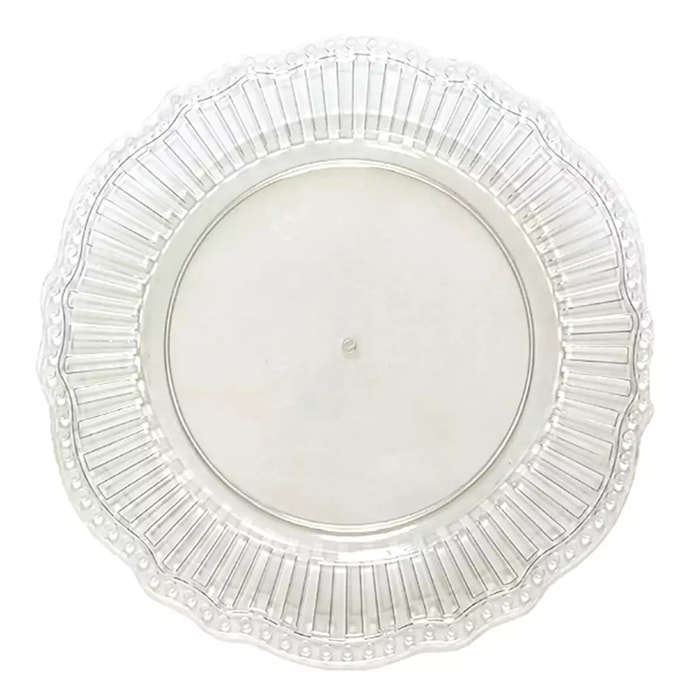 Lot de 6 DESSOUS D'ASSIETTE TRANSPARENT ONDULE