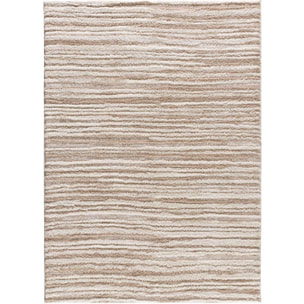 LIMA Alfombra shaggy estilo escandinavo con relieve beige, varias medidas disponibles