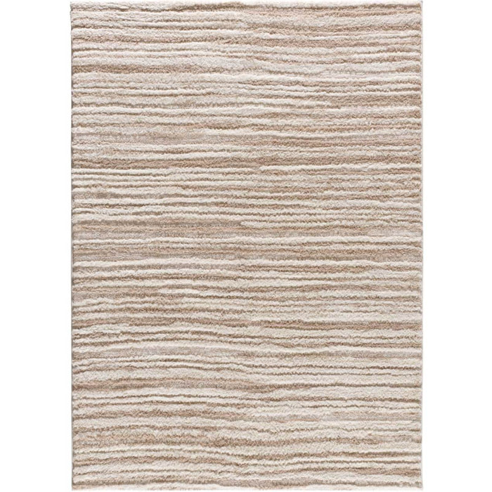 LIMA Alfombra shaggy estilo escandinavo con relieve beige, varias medidas disponibles