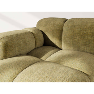 Grace - module d'assise gauche en velours texturé - Vert Olive