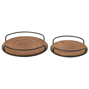 J-Line plateau - ijzer - zwart - set de 2