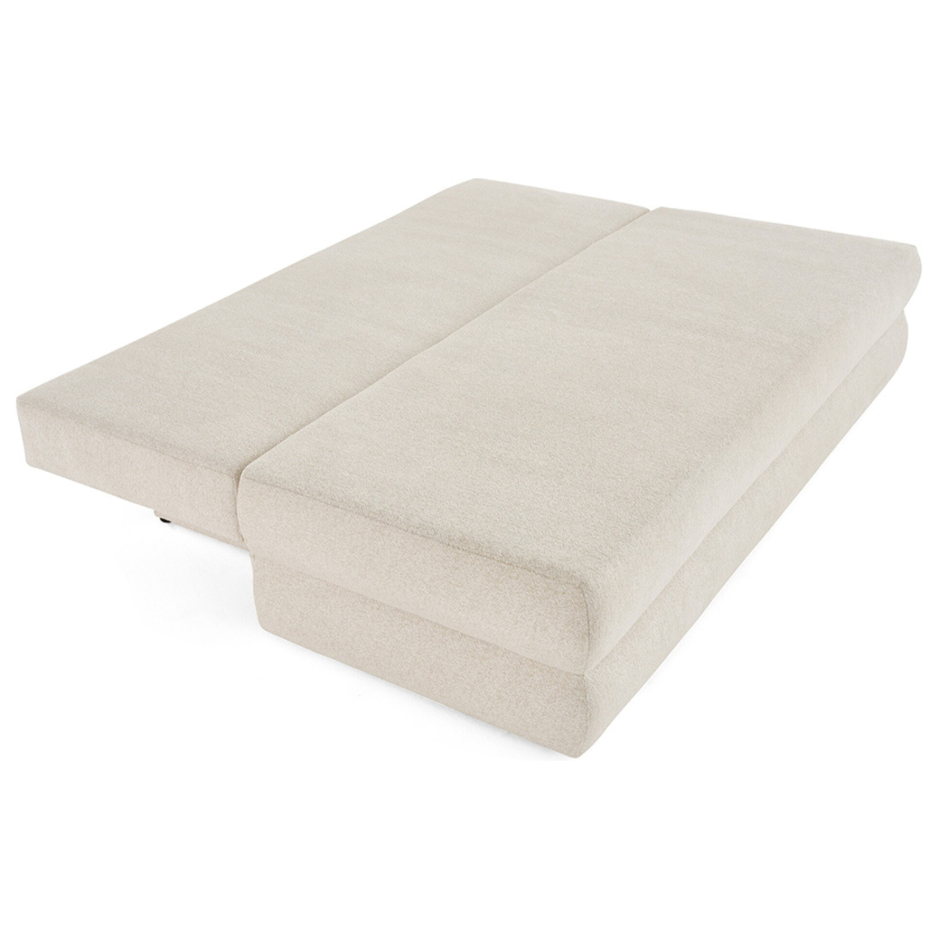Nora - canapé 3 places convertible avec coffre en tissu texturé - Beige