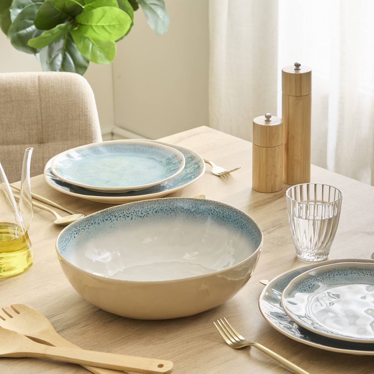 Saladier Pia D29cm bleu