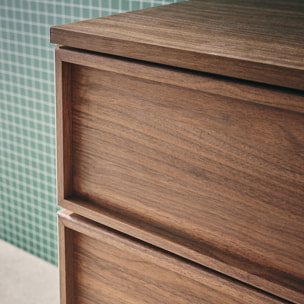 Bureau décor bois 2 portes 2 tiroirs 1 niche 140cm KUBA