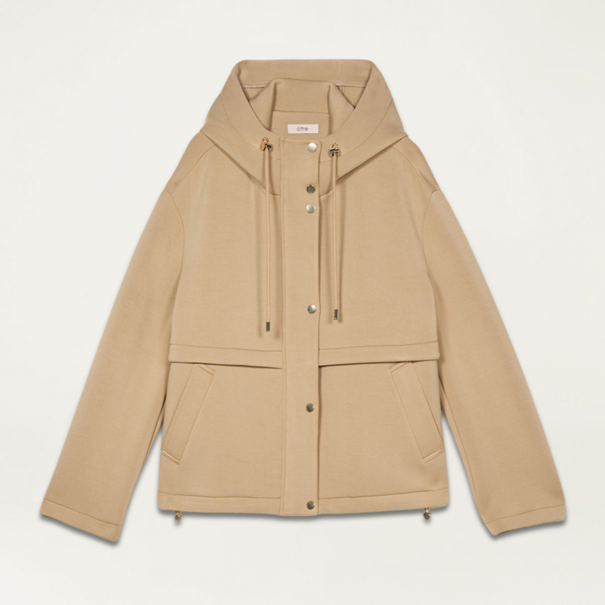 Oltre - Chaqueta de scuba con capucha - Beige