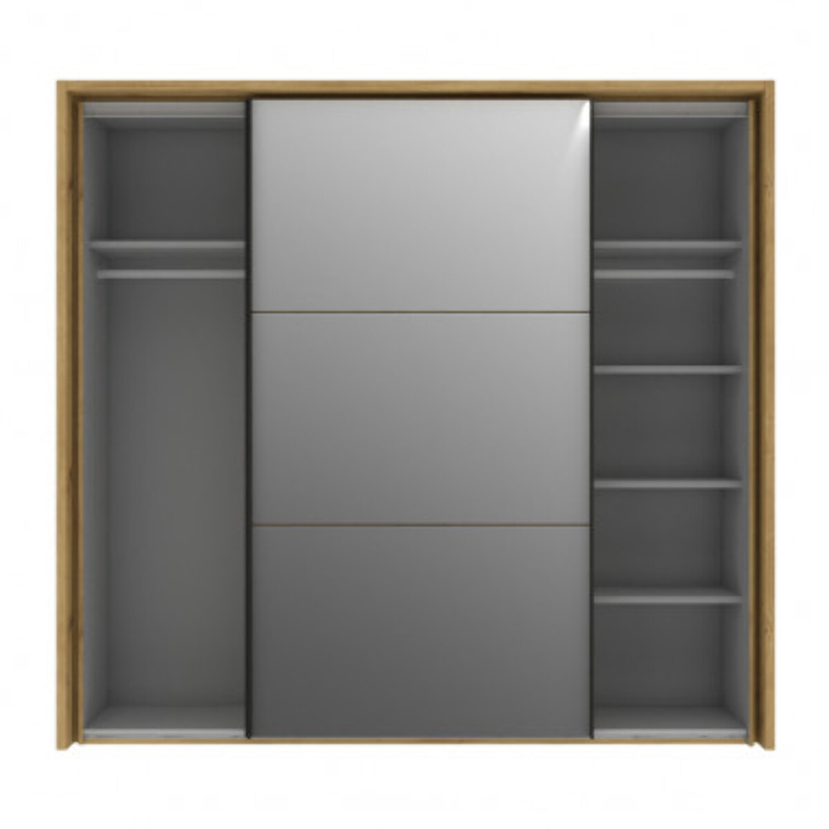 Armoire Dressing 2 portes coulissantes LED & miroir L230cm - IBIZA