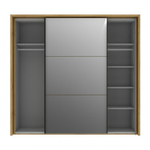Armoire Dressing 2 portes coulissantes LED & miroir L230cm - IBIZA