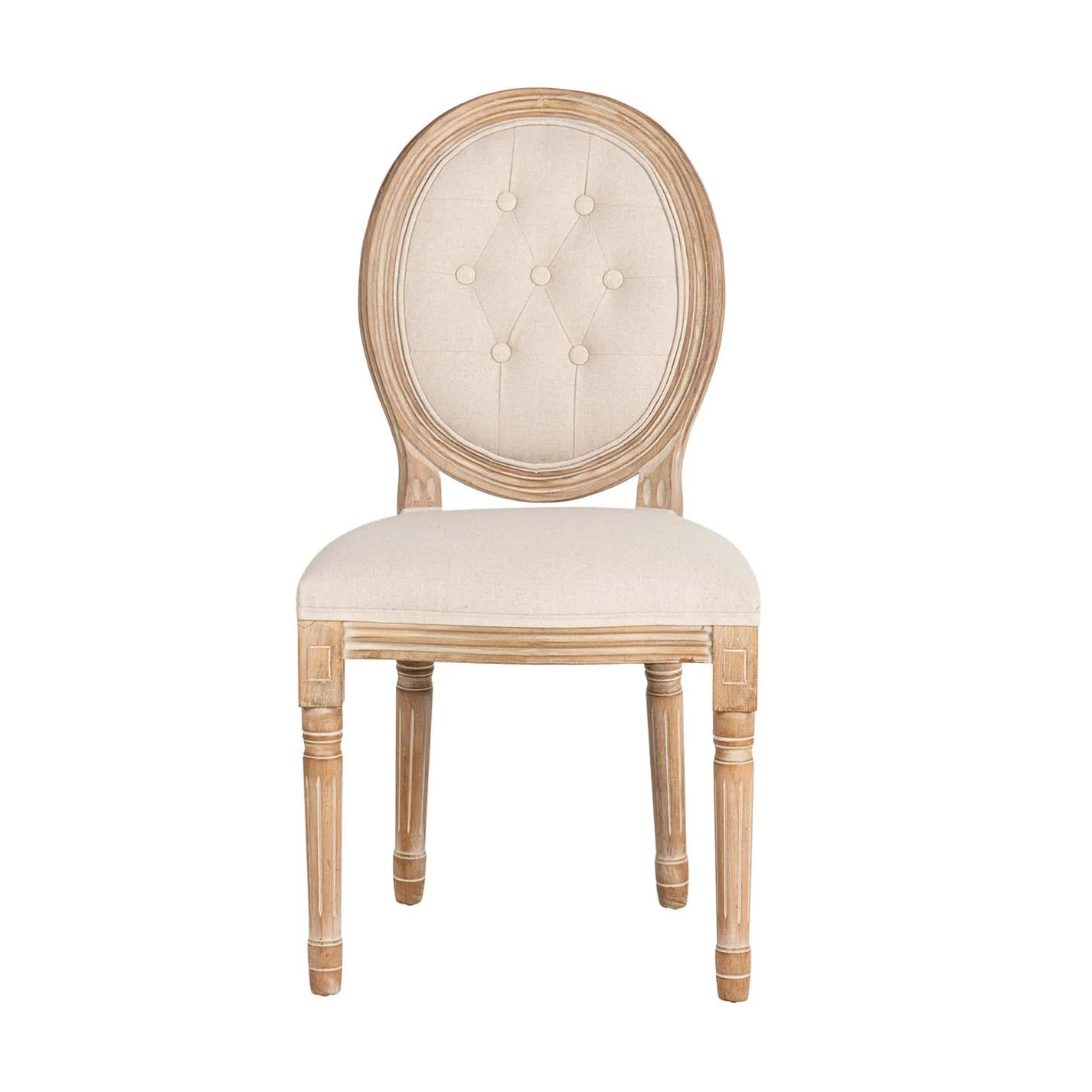 Silla Lino Capitone Patas Roble Kd 48x46x96cm