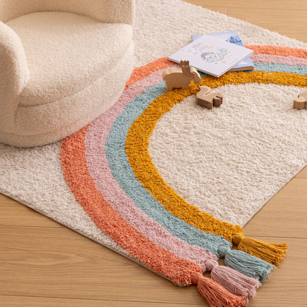 Tapis enfant "Carte" - coton - L. 100 x P. 1 x H. 150 cm - 100x150 cm