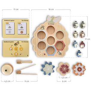 Beeloom- Juego de mesa de madera Beeboard Game para niños
