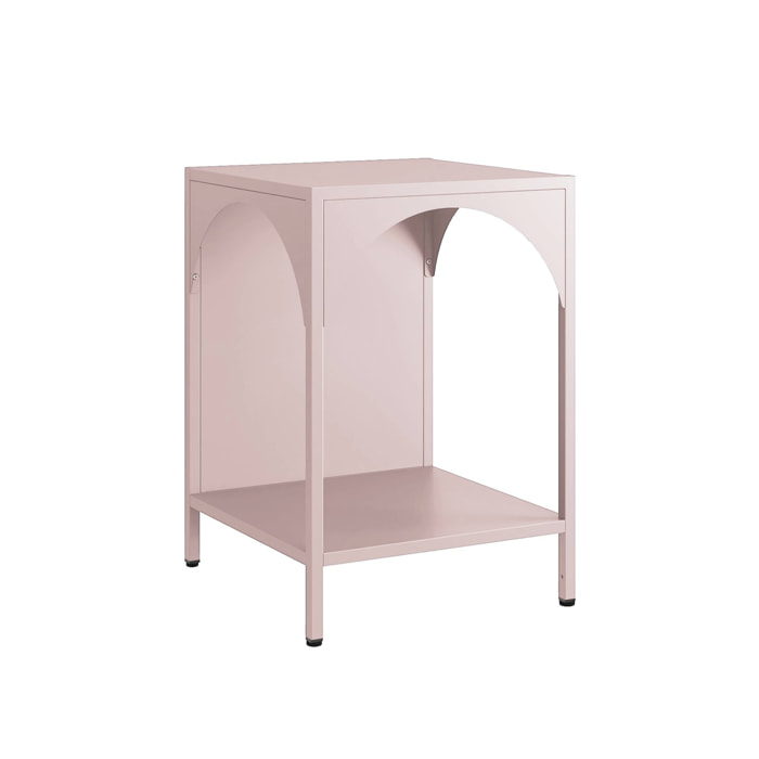 Table de chevet. table d'appoint en acier rose