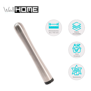 Mortero de acero inoxidable ligero y fácil de manejar 25,0x17cm