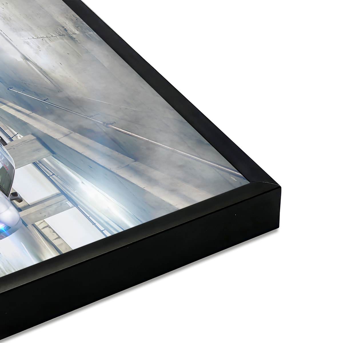 Affiche encadrée voiture sportive parking Affiche + cadre en métal - Noir