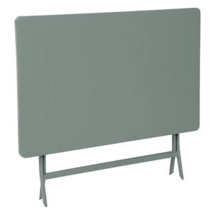 Table de jardin pliante rectangulaire "Greensboro" vert olive 4 places en acier traité époxy