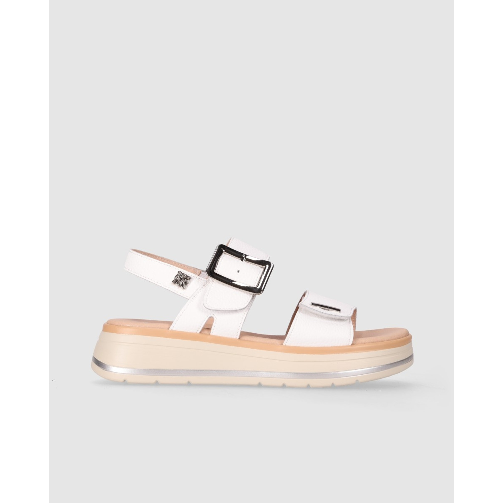 Sandalias de Piel - Blanco - Tacón: 5 cm