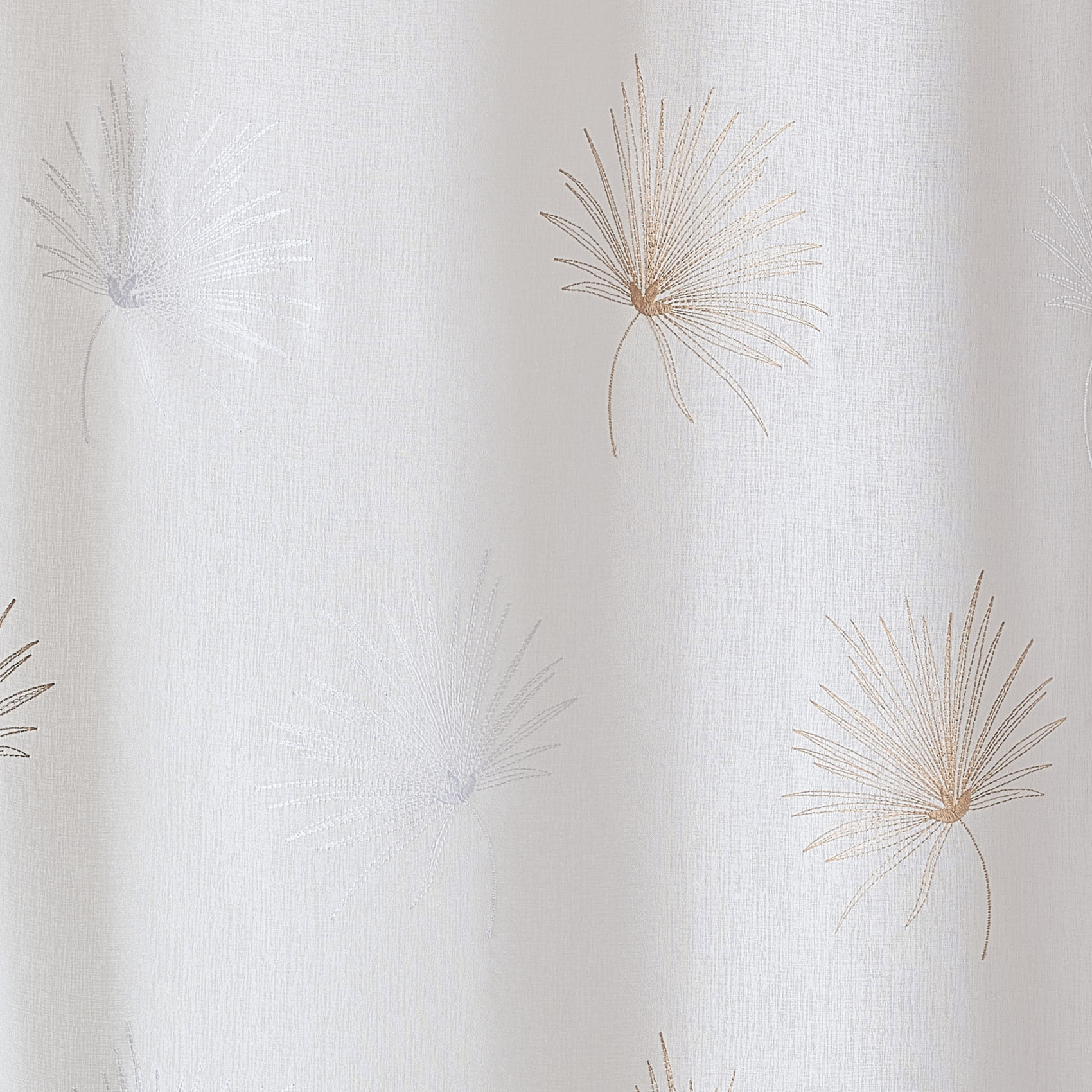Voilage tamisant broderie palme - Beige