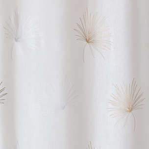 Voilage tamisant broderie palme - Beige