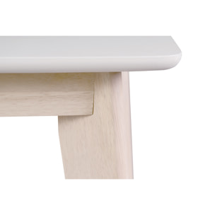 Table à manger extensible scandinave blanc et bois clair L150-200 cm LEENA