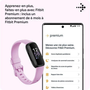Bracelet connecté FITBIT Inspire 3 Noir et Lilas