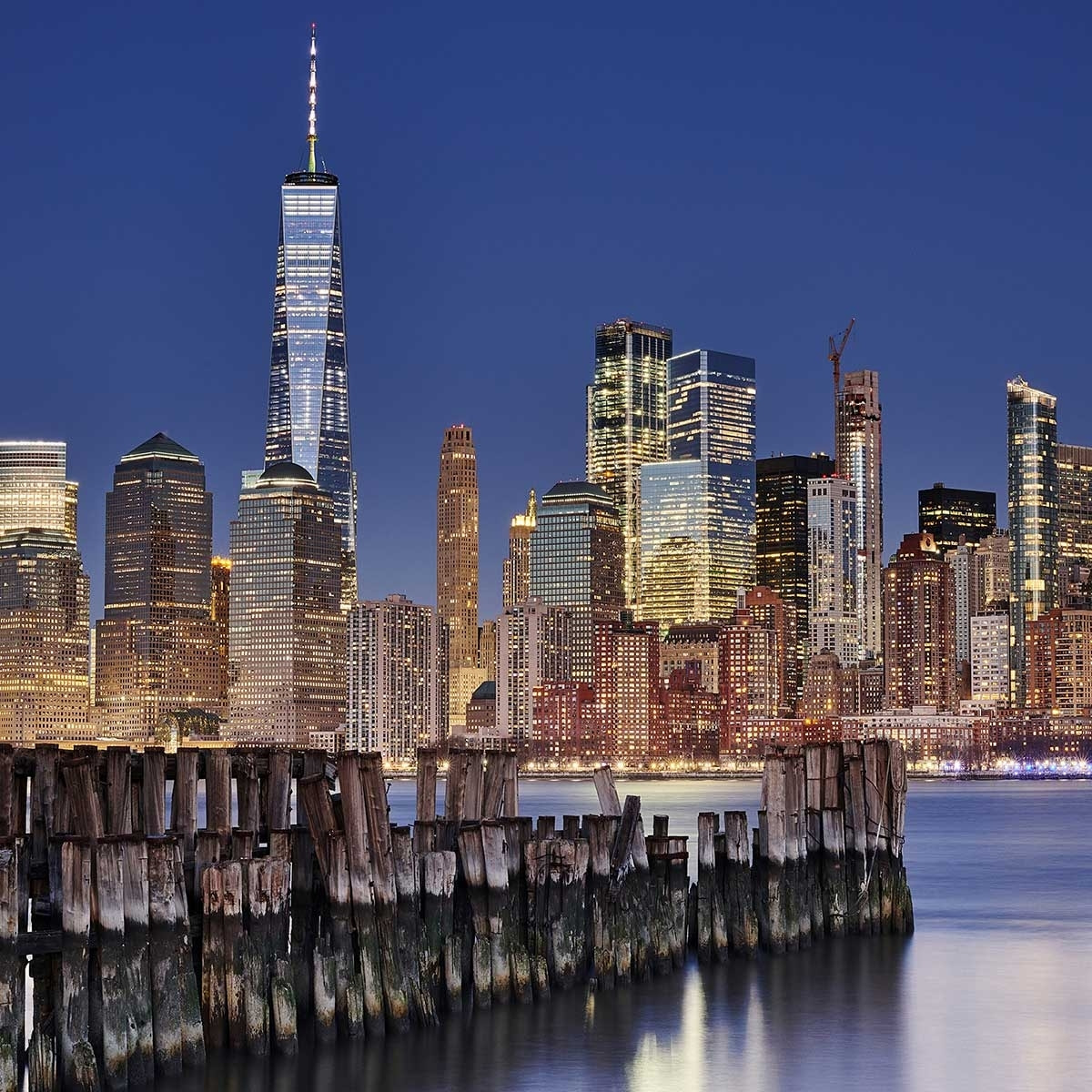 Affiche Manhattan skyline Affiche sous cadre bois
