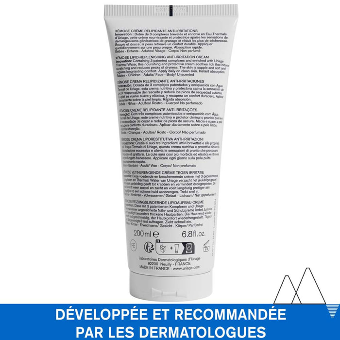 Xémose - Crème Relipidante Anti-Irritations - Nourrit, Protège & Apaise
