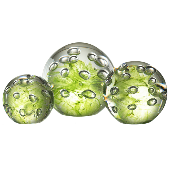 J-Line presse-papier Bulles - verre - vert - large