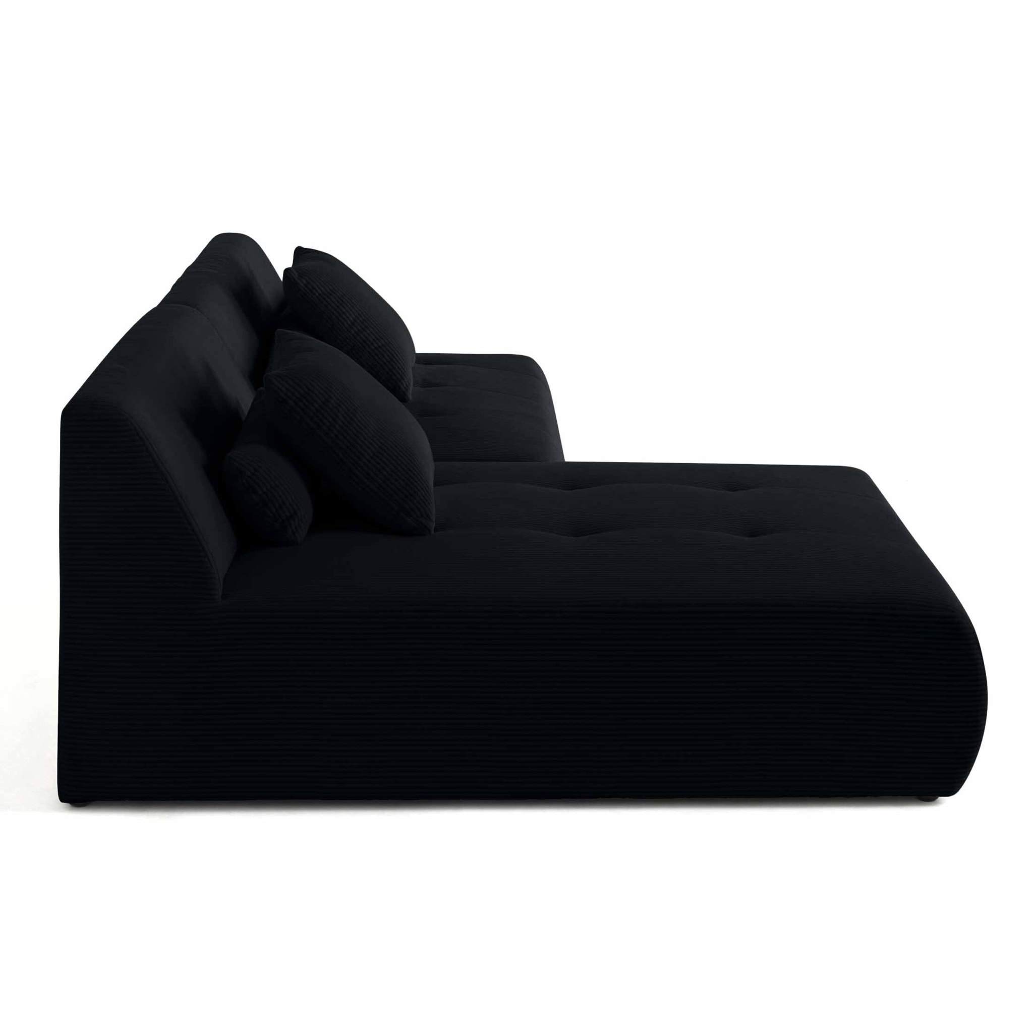 Onyx - canapé modulable d'angle réversible 4 places - en velours côtelé - Noir