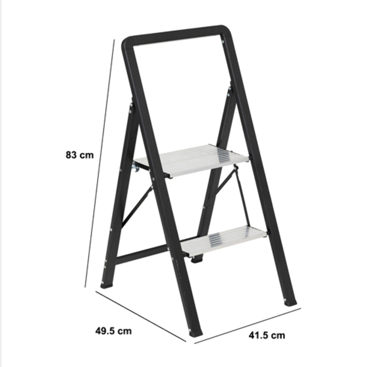 Marchepied en aluminium gris 2 marches H83cm