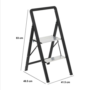 Marchepied en aluminium gris 2 marches H83cm