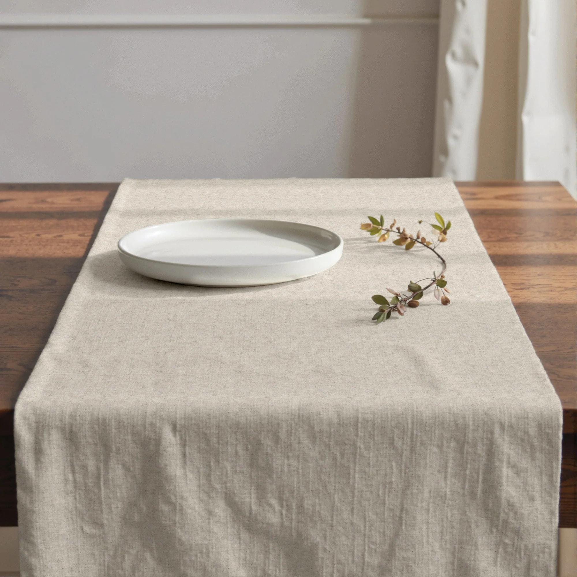 Chemin de table 100% coton Uni Lin 101 50x150 cm