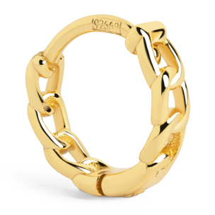 Orecchino Singolo Chain S Argento Placcato Oro