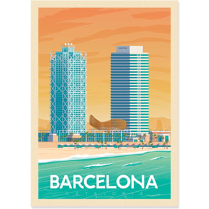 Affiche - Barcelona - Olahoop Travel Posters